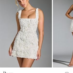 Oh Polly Ivory Textured Mini Dress
